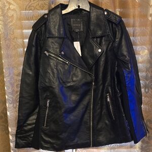 Lane Bryant Black Faux Leather Moto Jacket
